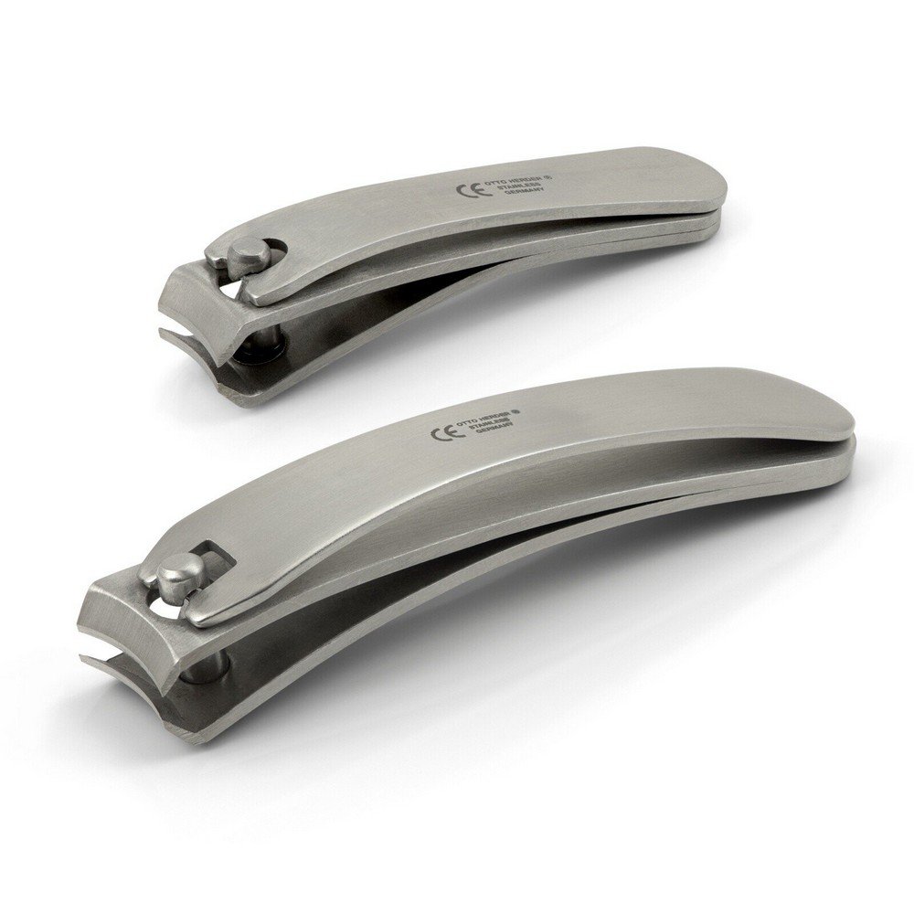 Otto Herder,Otto Herder Set of 2 Bent Nail Clippers, Stainless Steel, made in Germany,Otto Herder Sada 2 zahnutých nůžek na nehty, nerezová ocel, vyrobené v Německu