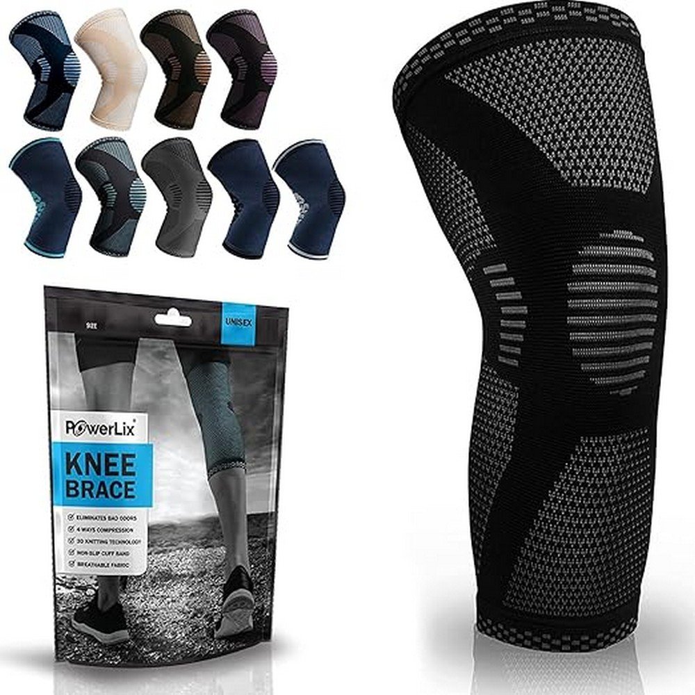 POWERLIX Knee support for women, men, knee sports compression brace, Blue XL,POWERLIX Wsparcie kolana dla kobiet, mężczyzn, opaska uciskowa na kolanosportu, Niebieski XL