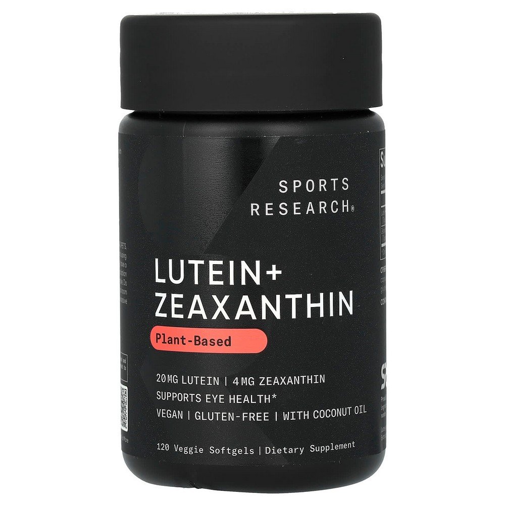 Sports Research, Lutein + Zeaxanthin, Vegetable Lutein and Zeaxanthin, 120 Vegetarian Softgels,Sports Research, Lutein + Zeaxanthin, pflanzliches Lutein und Zeaxanthin, 120 vegetarische Weichkapseln