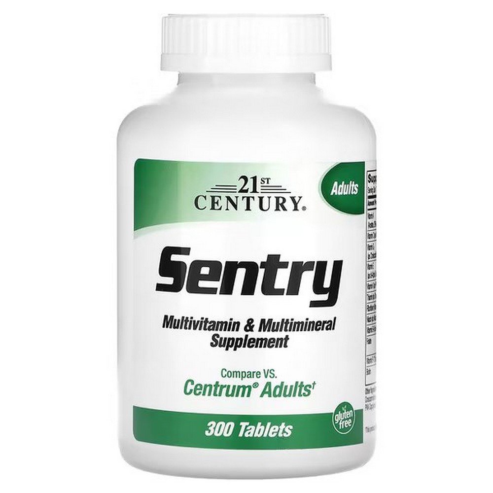 21st Century, Sentry, Adult Multivitamin & Multimineral Supplement, 300 Tablets,21st Century, Sentry, мультивитаминная и мультиминеральная добавка для взрослых, 300 таблеток
