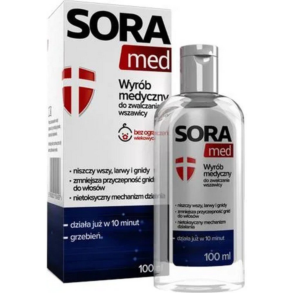 AFLOFARM Farmacja Polska Sp. z o. o.,Alfofarm Sora Med liquid to combat lice 100ml,Alfofarm Sora Med płyn do zwalczania wszawicy 100ml