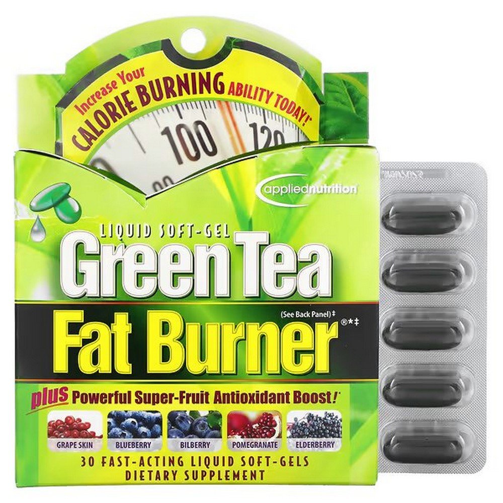 Applied Nutrition, Green Tea Fat Burner, 30 Fast-Acting Liquid Soft-Gels,Applied Nutrition, Green Tea Fatburner, Fettverbrenner mit grünem Tee, 30 schnell wirkende flüssige Weichkapseln