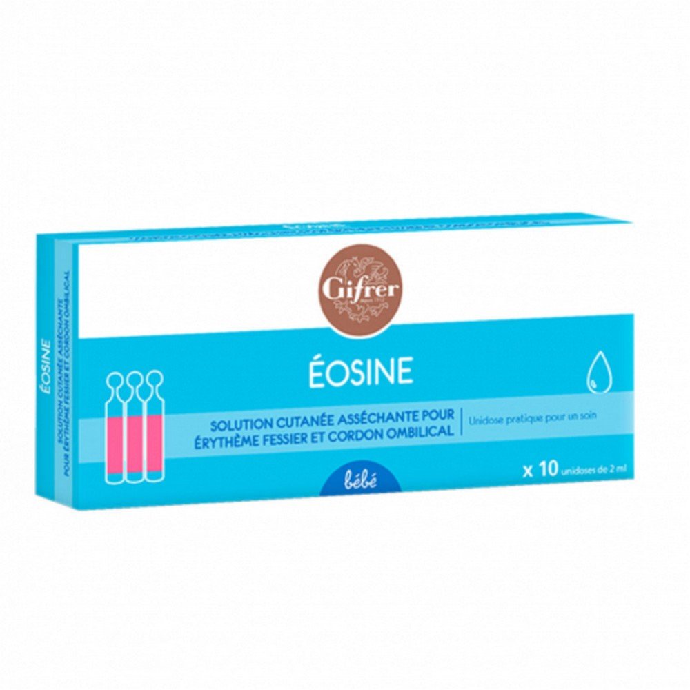 Aqueous eosin 2% 10 2 ml single dose Gifrer,Eosine aqueuse 2% 10 2 ml dose unique Gifrer