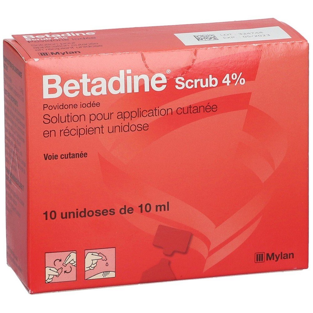 Betadine SCRUB 4 PERCENT 10ML,Bétadine GOMMAGE 4 POUR CENT 10ML