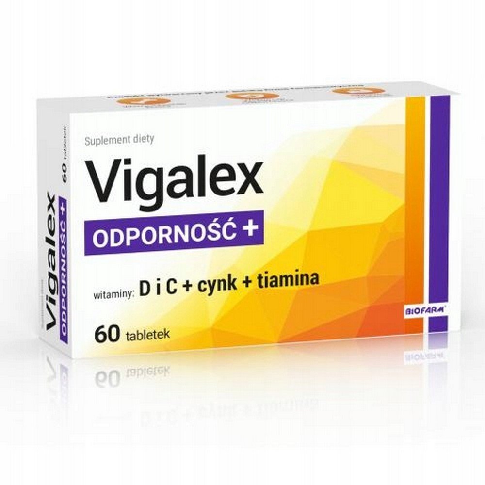 Biofarm, Vigalex Immunity + vitamin D and C + thiamine, B1 60x,Biofarm, Vigalex Odporność + witamina D i C + tiamina, B1 60x