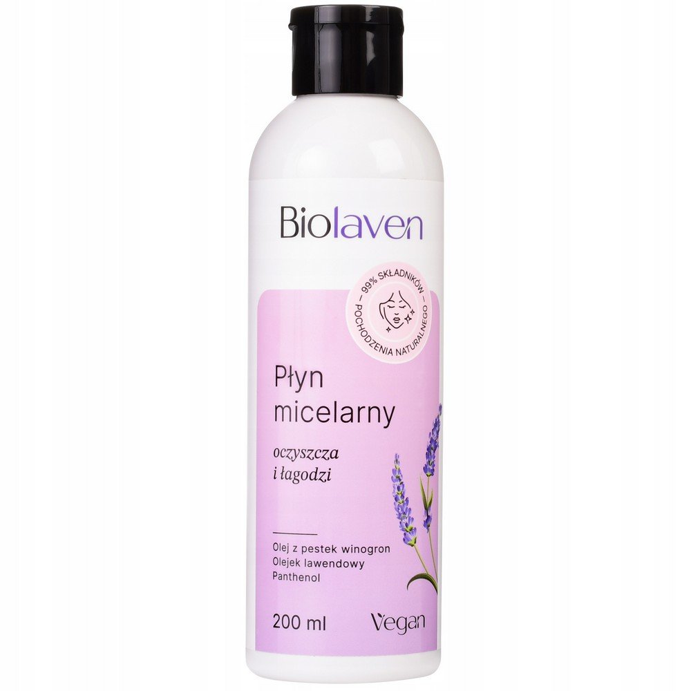 Sylveco,Biolaven Micellar fluid Grape seed oil and lavender oil 200ml,Biolaven Płyn micelarny Olej z pestek winogron i Olejek lawendowy 200ml