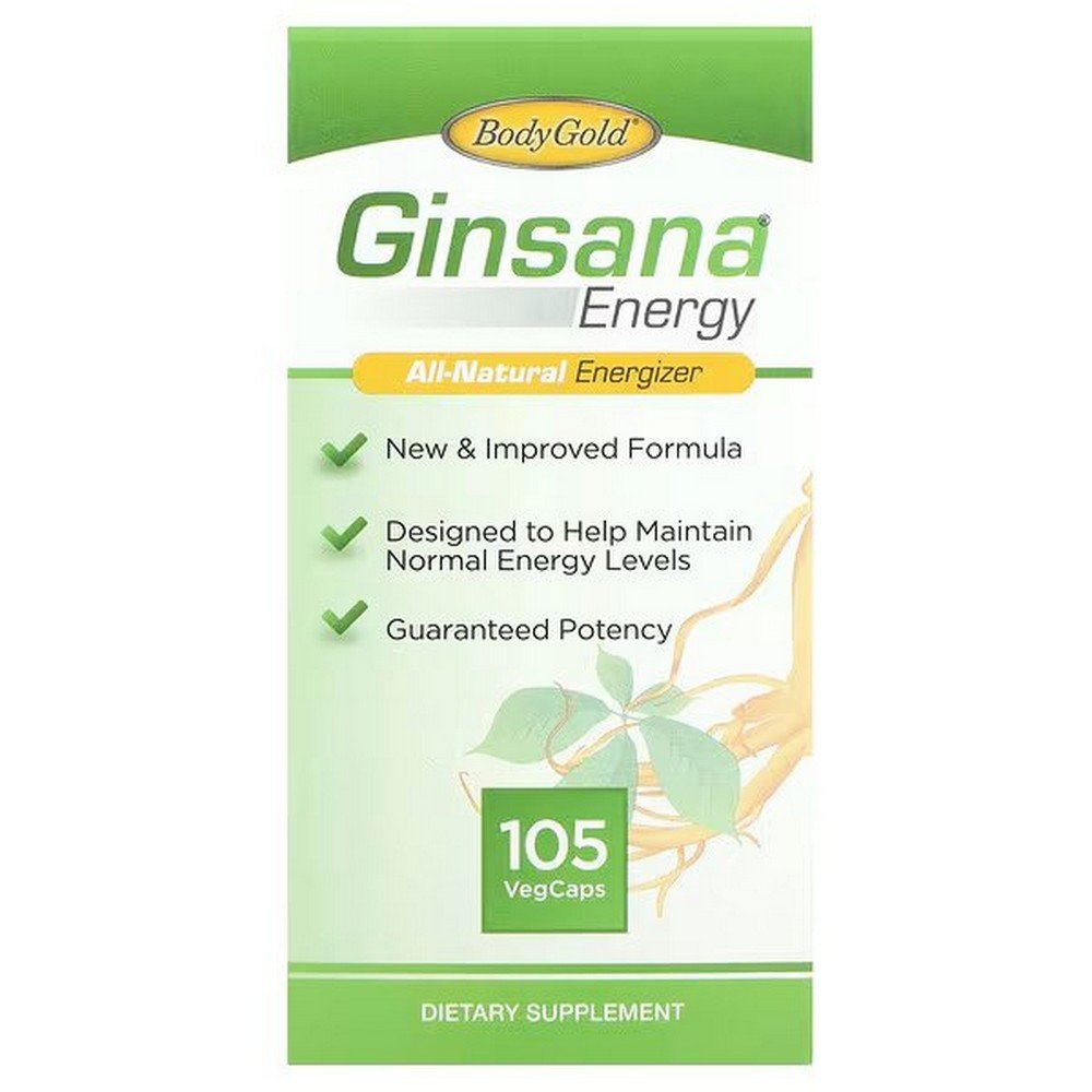 BodyGold, Ginsana Energy, natural energy donor, 105 vegetable capsules,BodyGold, Ginsana Energy, Natürlicher Energiespender, 105 pflanzliche Kapseln
