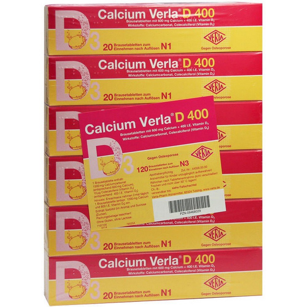 Calcium Verla D400 Effervescent 120 pcs.,Calcium Verla D400 Brause 120 Stk.