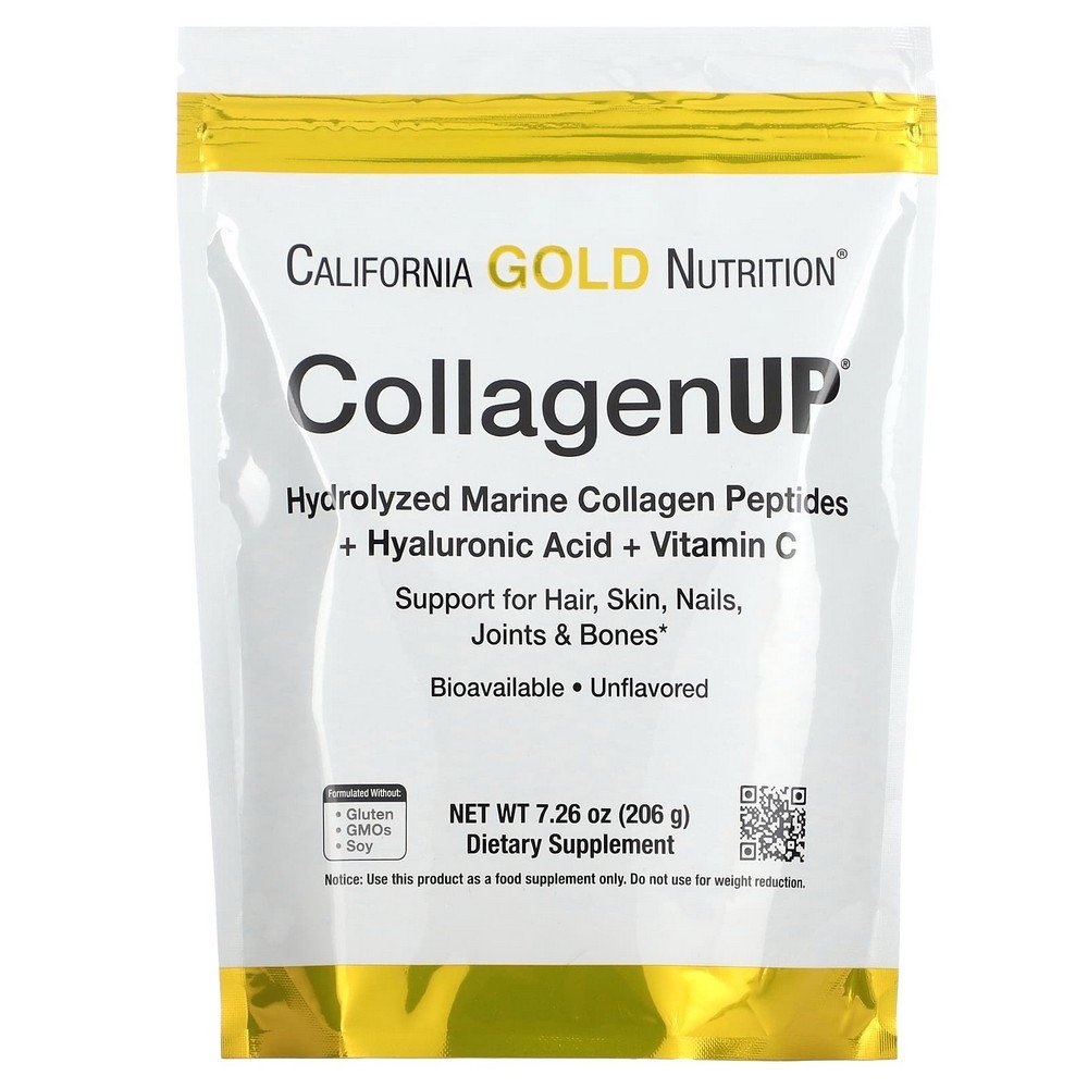 California Gold Nutrition, CollagenUP, Hydrolyzed Marine Collagen Peptides with Hyaluronic Acid and Vitamin C, Unflavored, 7.26 oz (206 g),California Gold Nutrition, CollagenUP, hydrolysierte Meereskollagenpeptide mit Hyaluronsäure und Vitamin C, geschmackneutral, 206 g (7,26 oz.)