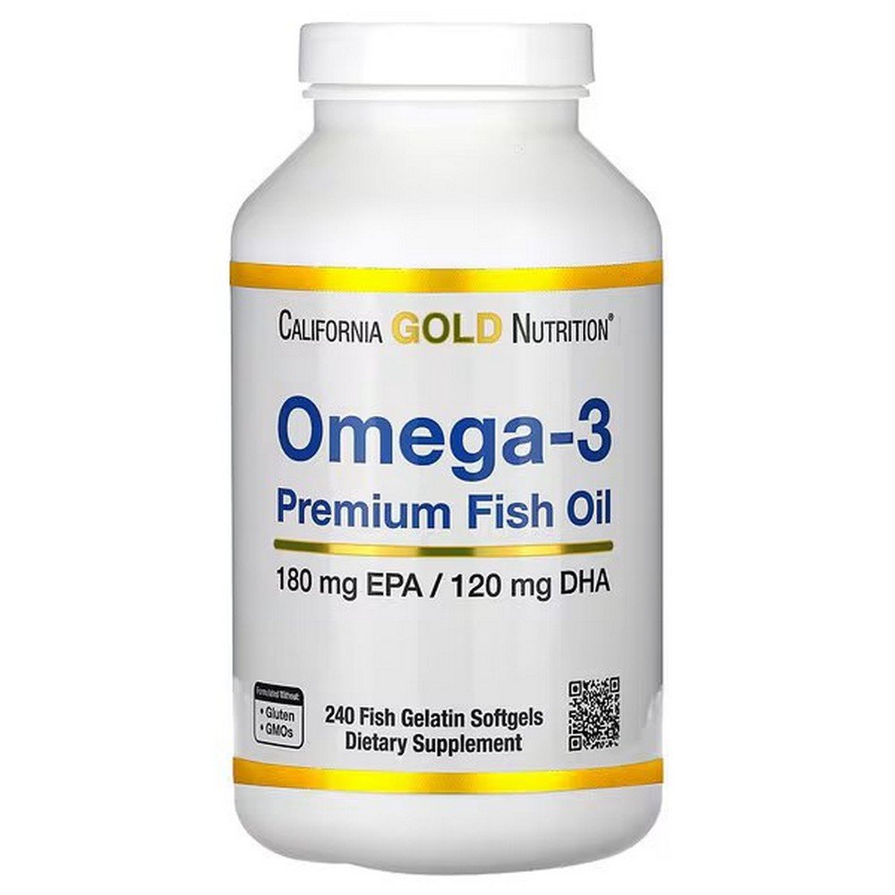 California Gold Nutrition, Omega-3, Premium Fish Oil, 240 Fish Gelatin Softgels,California Gold Nutrition, Omega-3, Premium-Fischöl, 240 Fischgelatine-Weichkapseln