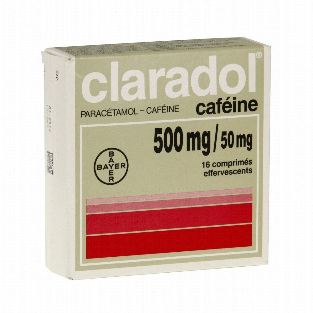 CLARADOL CAFEINE 500 mg/50 mg, effervescent tablet,CLARADOL CAFEINE 500 mg/50 mg, comprimé effervescent