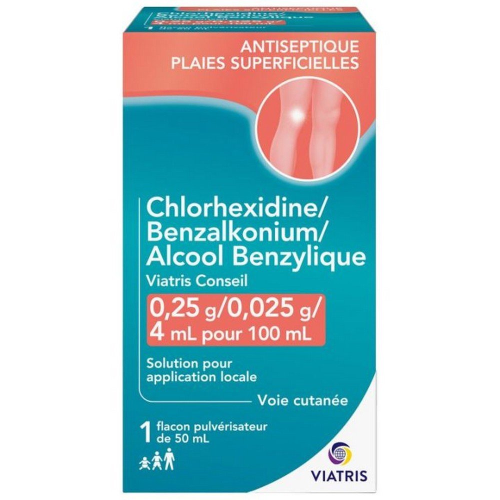 Conseil Chlorexidine/Benzalkonium/Benzyl Alcohol 50 ml,Conseil Chlorexidine/Benzalkonium/Alcool Benzylique 50 ml