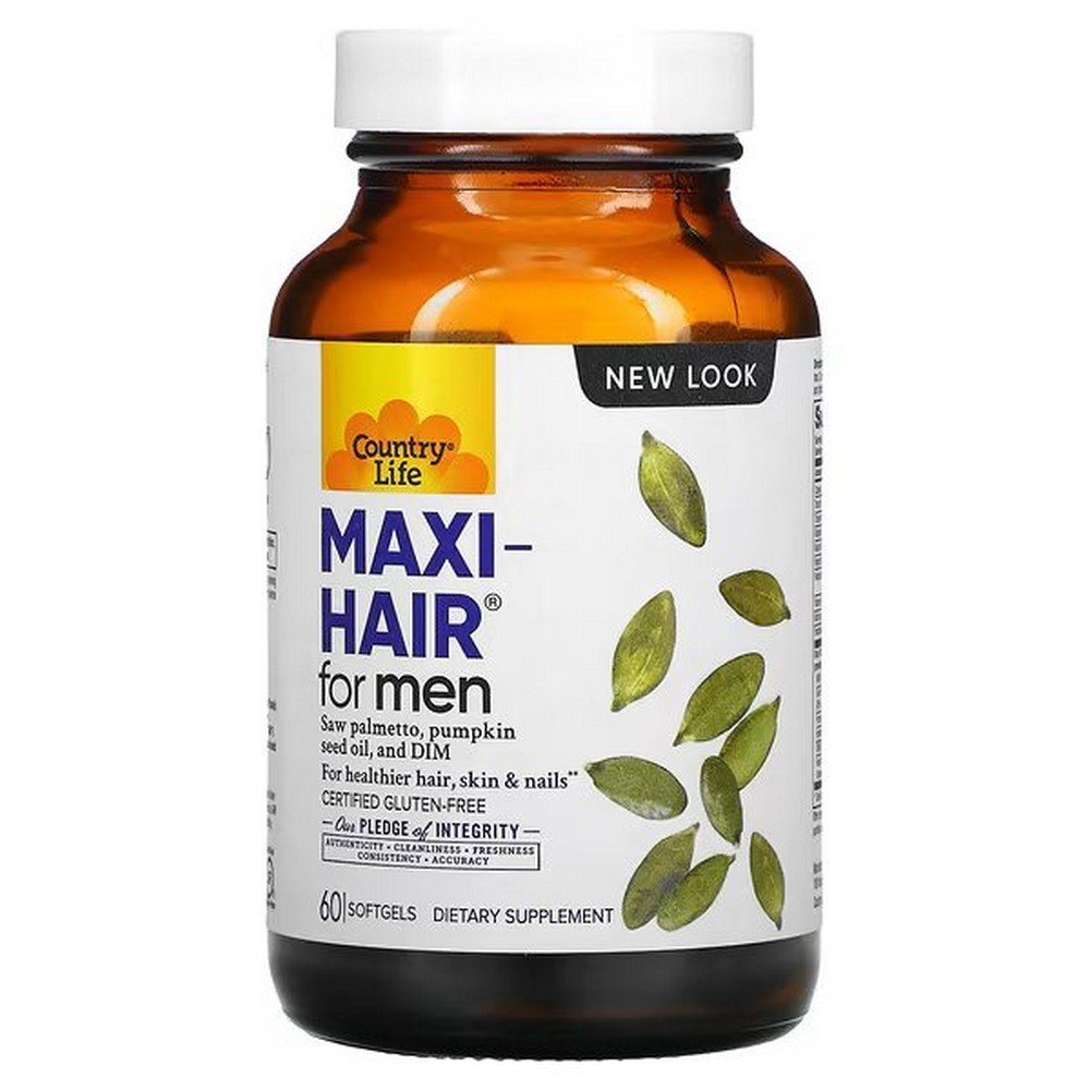 Country Life, Maxi-Hair for Men, 60 soft capsules,Country Life, Maxi-Hair für Männer, 60 Weichkapseln
