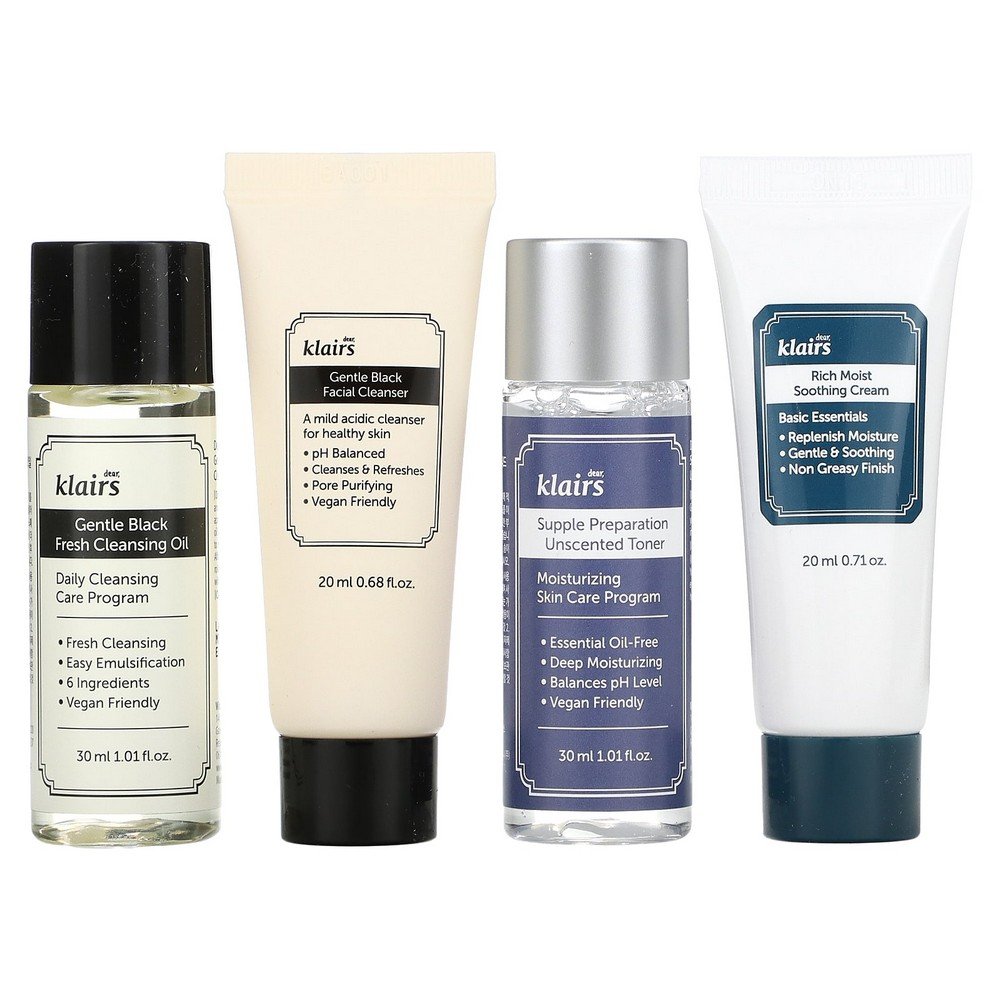 Dear, Klairs, Skincare Trial Kit, 4 Piece Set,Dear, Klairs, Hautpflege-Testset, 4-teiliges Set