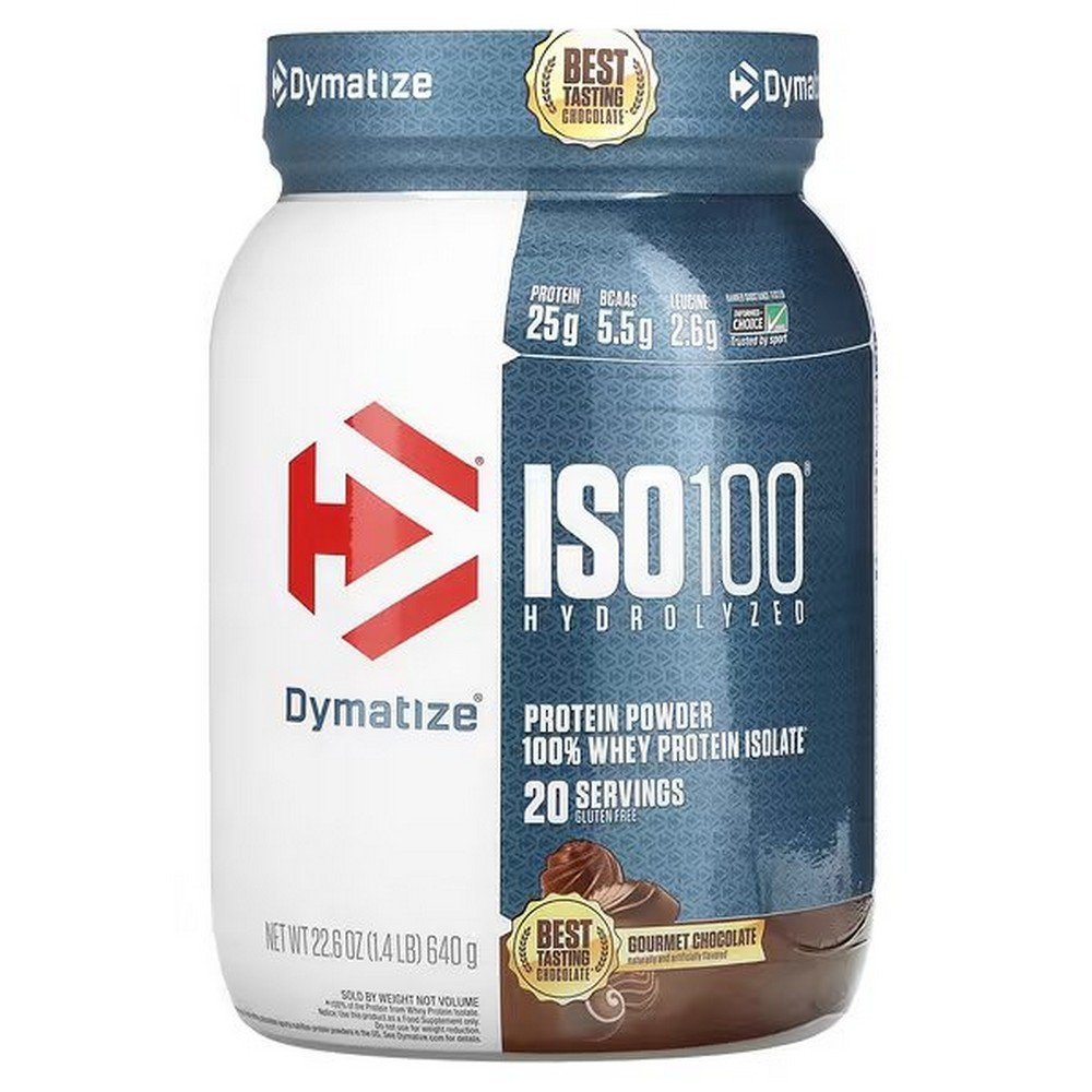 Dymatize, ISO100 Hydrolyzed, 100% Whey Protein Isolate, Gourmet Chocolate, 640 g (1.4 lb.),Dymatize, ISO100 hydrolysiert, 100% Molkenproteinisolat, Gourmet-Schokolade, 640 g (1.4 lb.)