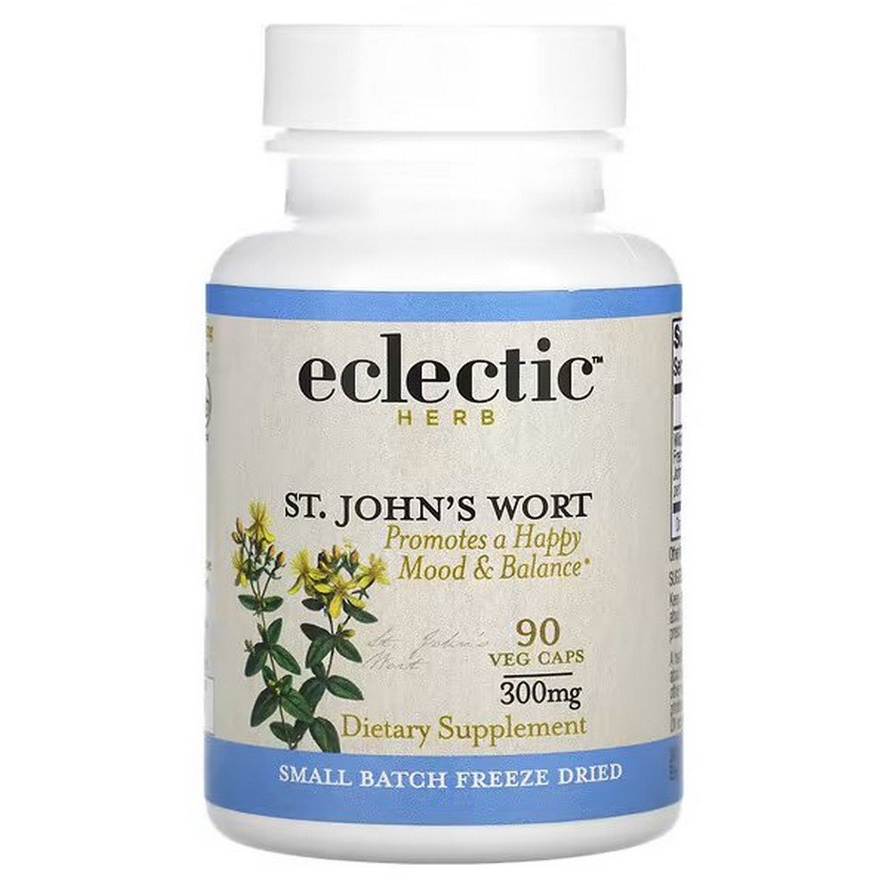 Eclectic Institute, St. John's Wort, 300 mg, 90 Vegetarian Capsules (Non-GMO),Eclectic Institute, Johanneskraut, 300 mg, 90 Vegetarische Kapseln (ohne GVOs)