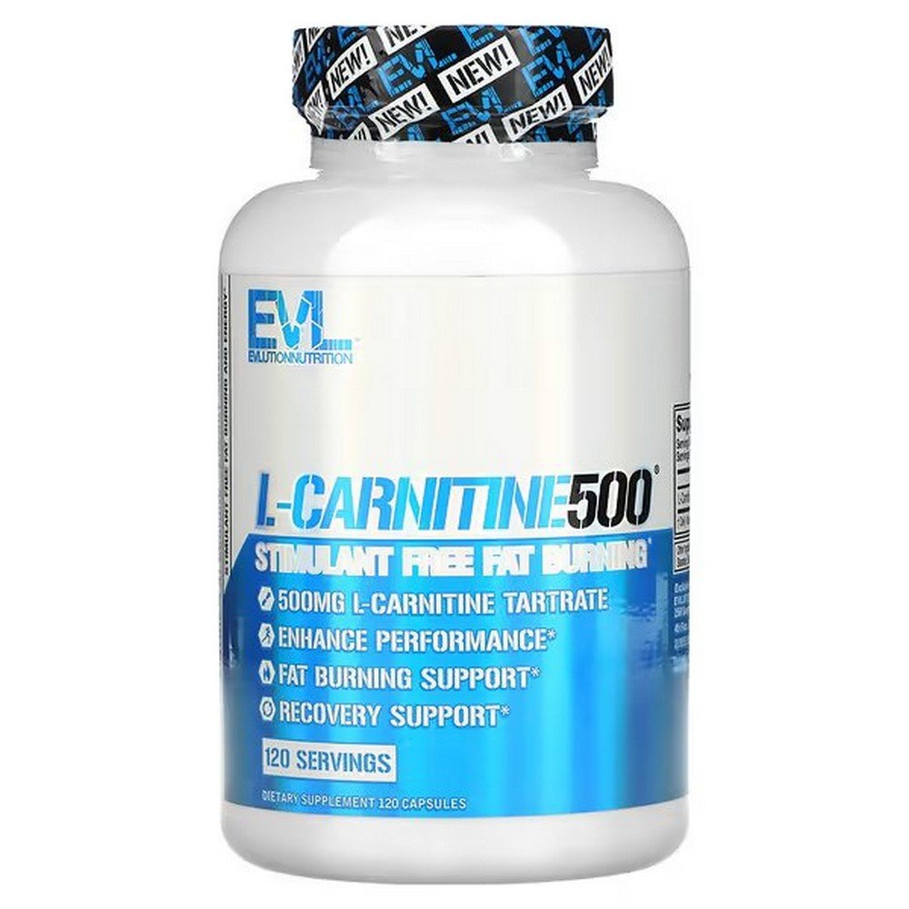 EVLution Nutrition, L-CARNITINE500,  fat burner without stimulants, 120 capsules,EVLution Nutrition, L-CARNITINE500, Stimulant Free Fat Burning, Fettverbrenner ohne Stimulanzien, 120 Kapseln
