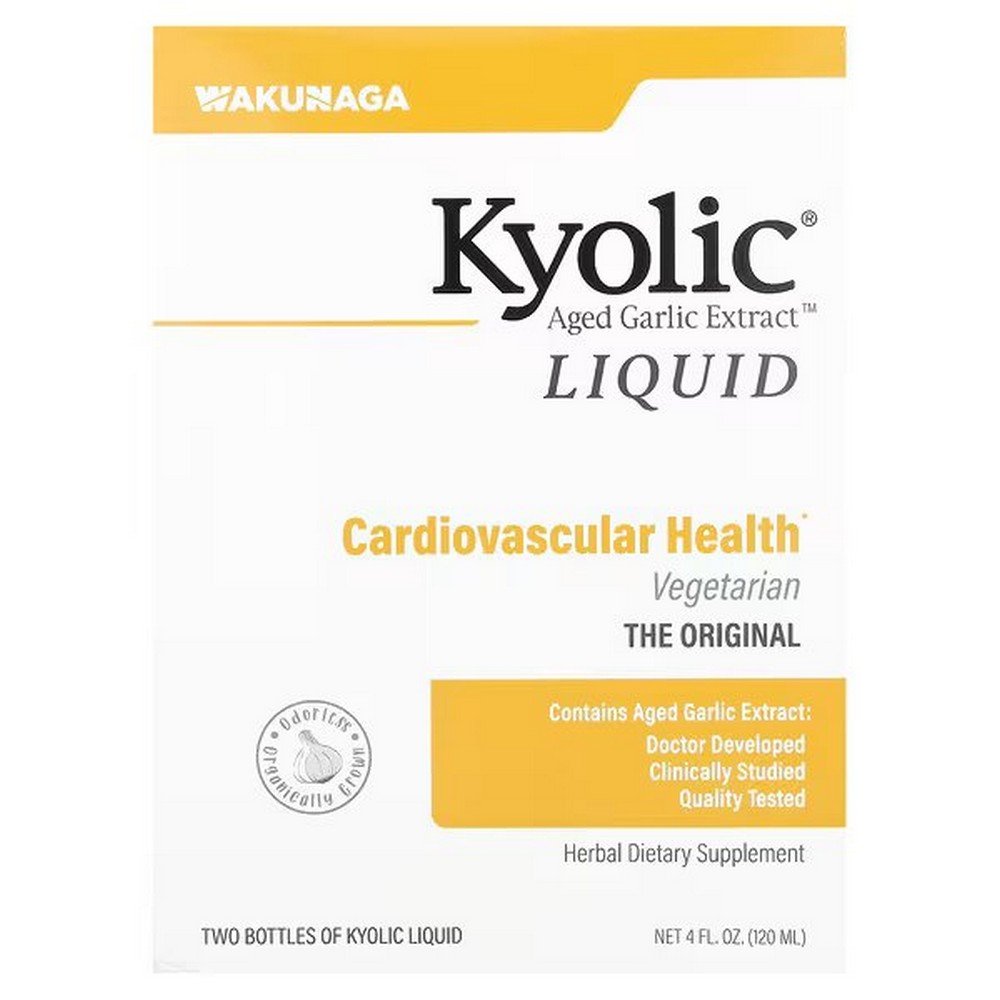 Kyolic, Aged Garlic Extract, Cardiovascular, Liquid, 2 bottles, 60 ml (2 fl. oz.) each,Kyolic, Gereifter Knoblauchextrakt, Herz-Kreislauf, flüssig, 2 Flaschen, je 60 ml (2 fl. oz.)