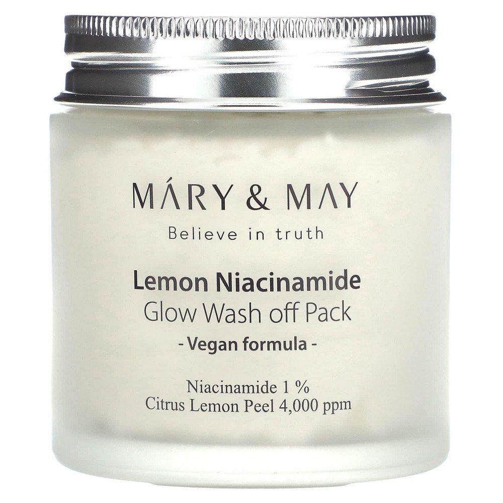 Mary & May, Lemon Niacinamide Glow, Wash off Pack, 4.4 oz (125 g),Mary & May, Lemon Niacinamide Glow, Abwaschbare Packung, 125 g (4,4 oz.)