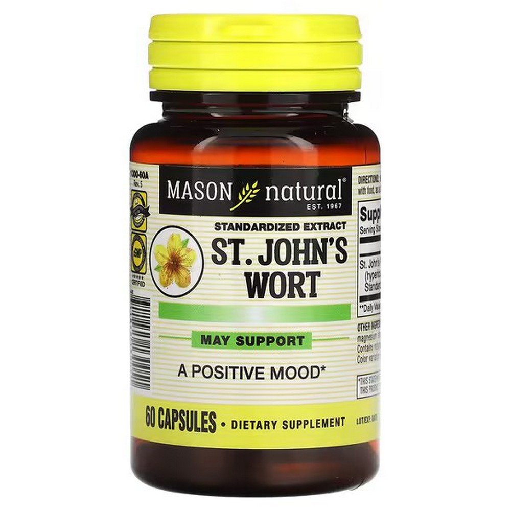 Mason Natural, Standardized Extract, St. John's Wort, 60 Capsules,Mason Natural, Standardisiertes Extrakt, Johanniskraut, 60 Kapseln