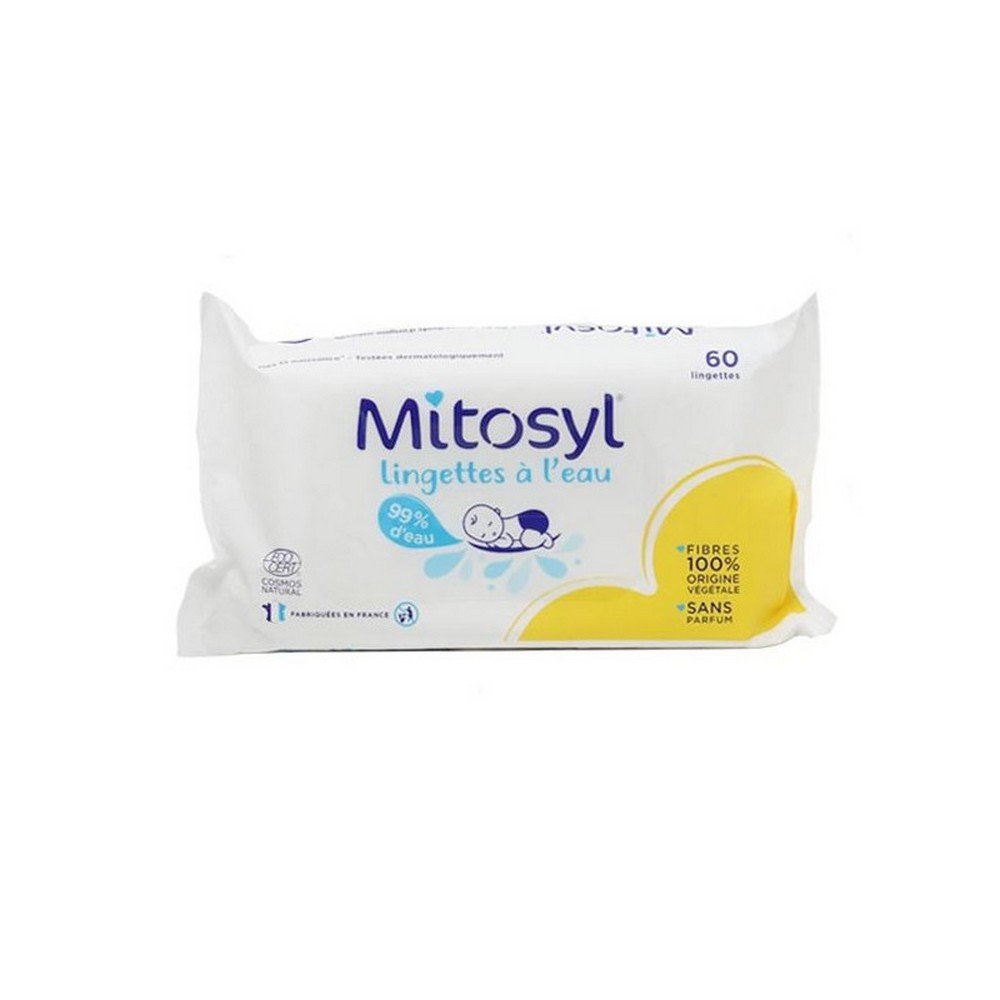 Mitosyl Water Wipes 60 wipes,Mitosyl Lingettes à l'Eau 60 lingettes