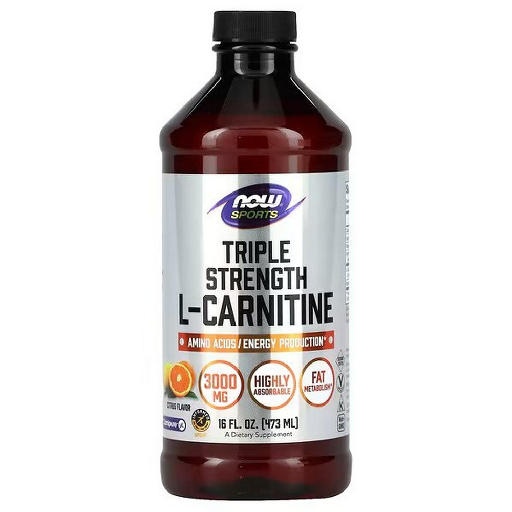 NOW Foods, Sports, Triple Strength L-Carnitine Liquid,  Citrus Flavor, 3,000 mg, 473 ml (16 fl. oz.),NOW Foods, Sports, Triple Strength L-Carnitin Liquid, Zitrusgeschmack, 3.000 mg, 473 ml (16 fl. oz.)