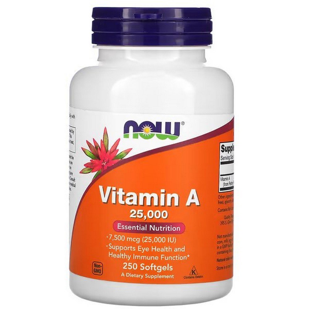 NOW Foods, Vitamin A, 25,000 IU, 250 Softgels,NOW Foods, Vitamin A, 25.000 IU, 250 Weichkapseln