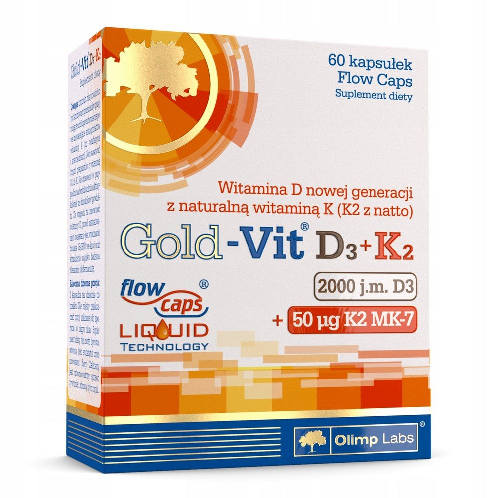 Olimp Nutrition Gold-Vit D3+K2 dietary supplement capsules 60 pcs,Olimp Nutrition Gold-Vit D3+K2 suplement diety w kapsułkach 60 szt