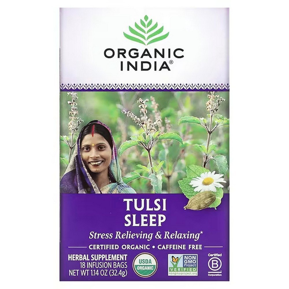 Organic India, Tulsi Tea, Sleep, Caffeine Free, 18 Tea Bags, 1.14 oz (32.4 g),Organic India, Tulsi Tea, Sleep, koffeinfrei, 18 Aufgussbeutel, 32,4 g (1,14 oz.)