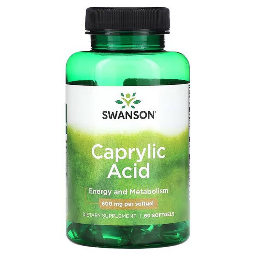 Swanson, Caprylic Acid, 600 mg, 60 Softgels,Swanson, Caprylsäure, 600 mg, 60 Weichkapseln