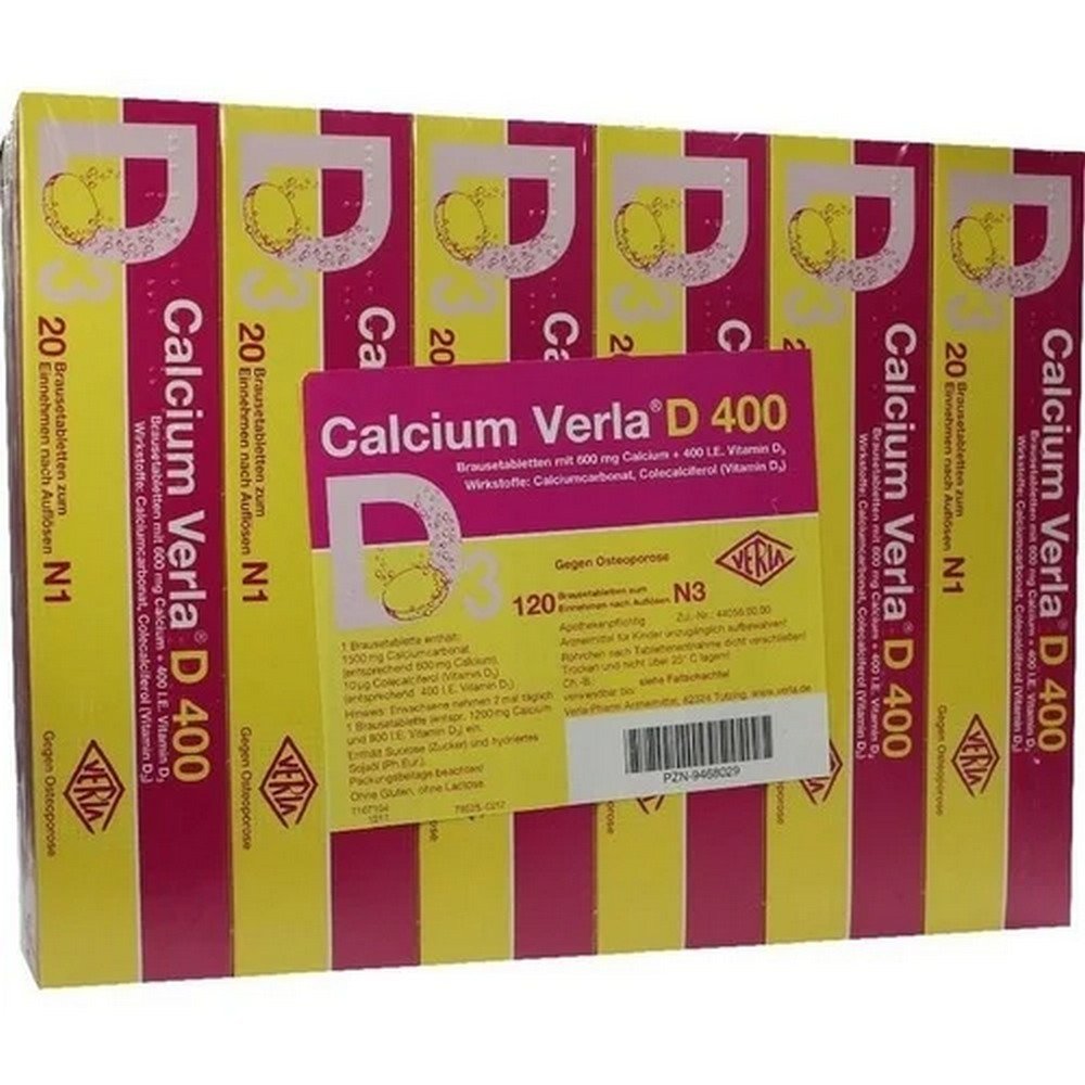 VERLA Calcium Verla D 400 effervescent tablets 120 pcs.,VERLA Calcium Verla D 400 Brausetabletten 120 Stk.