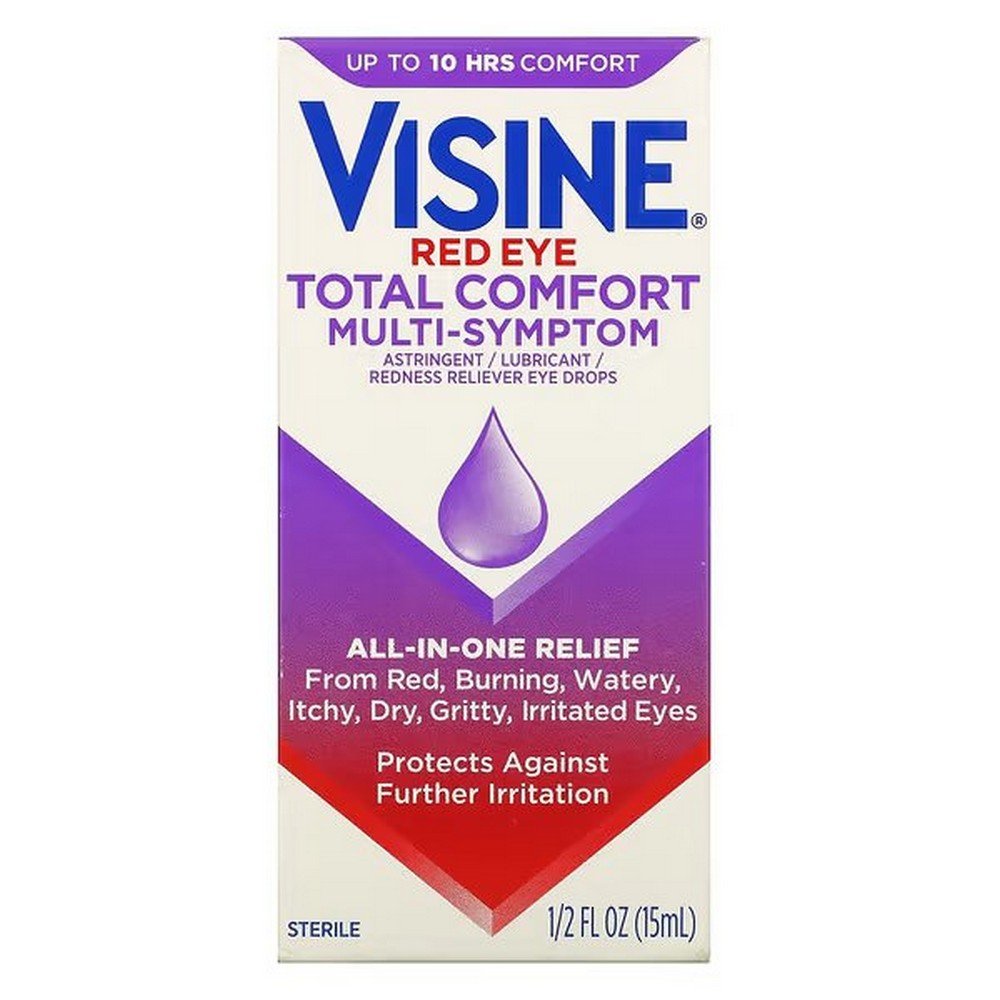 Visine, Red Eye, Total Comfort Multi-Symptom Eye Drops, 1/2 fl oz (15 ml),Visine, Red Eye, Total Comfort Multi-Symptom Eye Drops, 15 ml (1/2 fl. oz.)