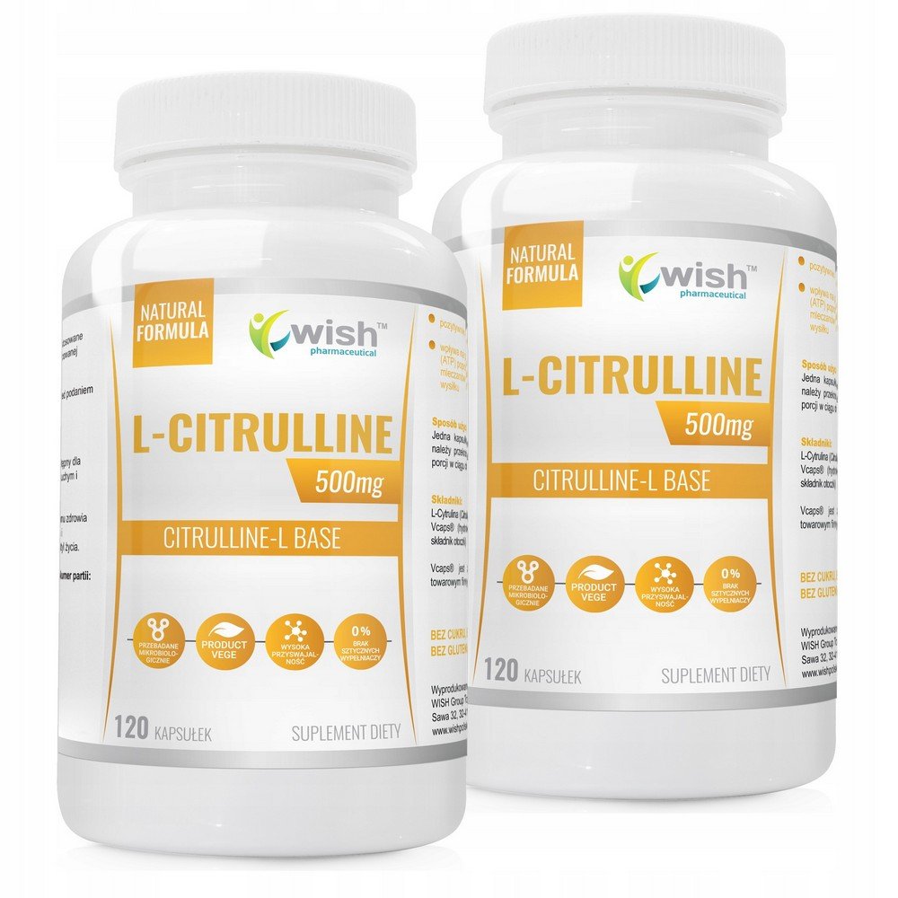 Wish Pharmaceutical,L-Citrulline ,Citrulline ,500mg ,tasteless,L-Cytrulina, Cytrulina, 500mg, bez smaku