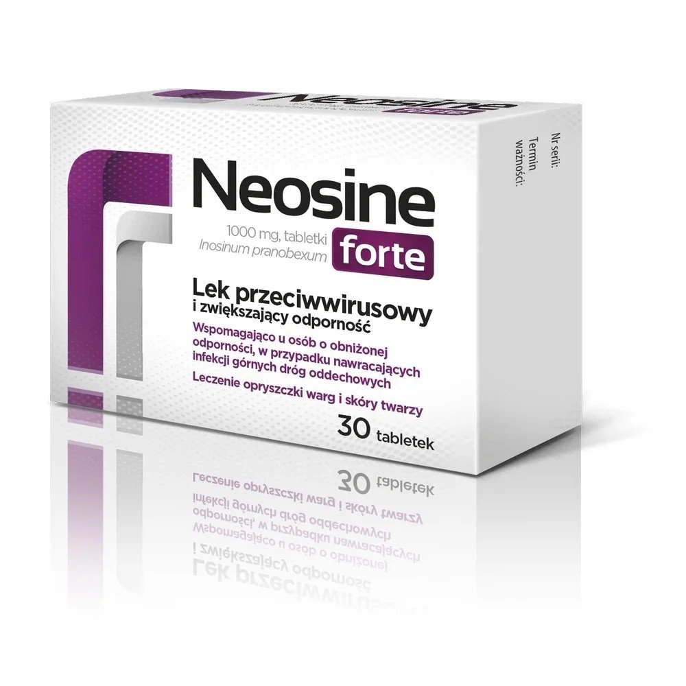 Neosine Forte 1000 mg Tablets (30 pcs) for antiviral treatment and immune defense.