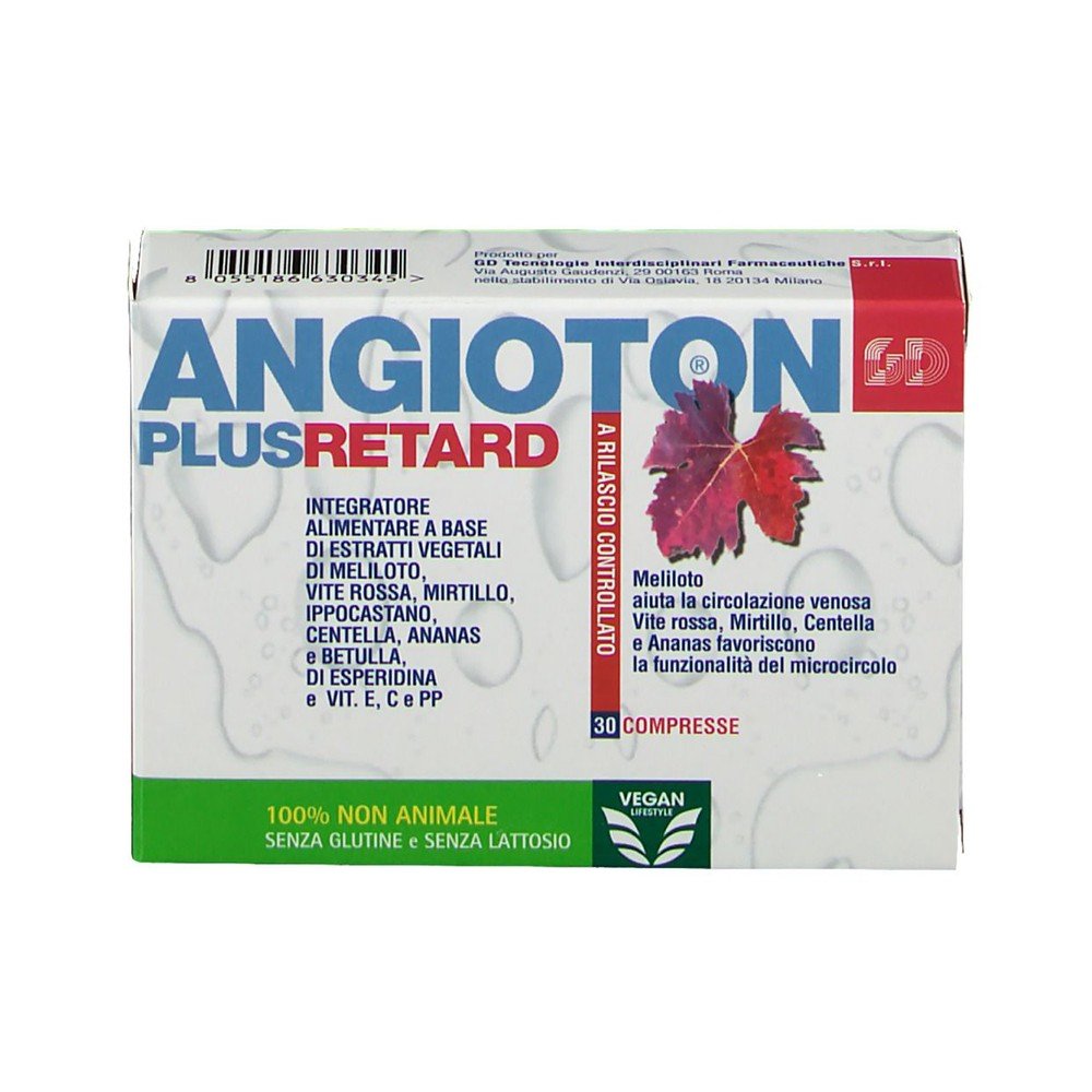 Angioton Plus Retard Circulation Supplement 30 Tablets,Angioton Plus Retard Integratore Circolazione 30 Compresse,GD Srl