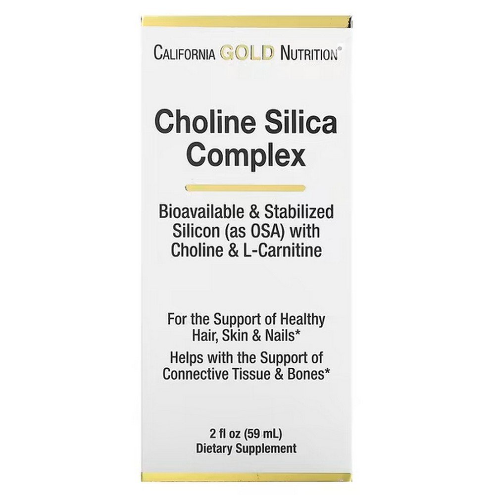 California Gold Nutrition, Choline Silica Complex, 2 fl. oz (60 ml),California Gold Nutrition, холиновый и кремниевый комплекс, биологически доступный коллаген для поддержки волос, 60 мл (2 жидк. унции)