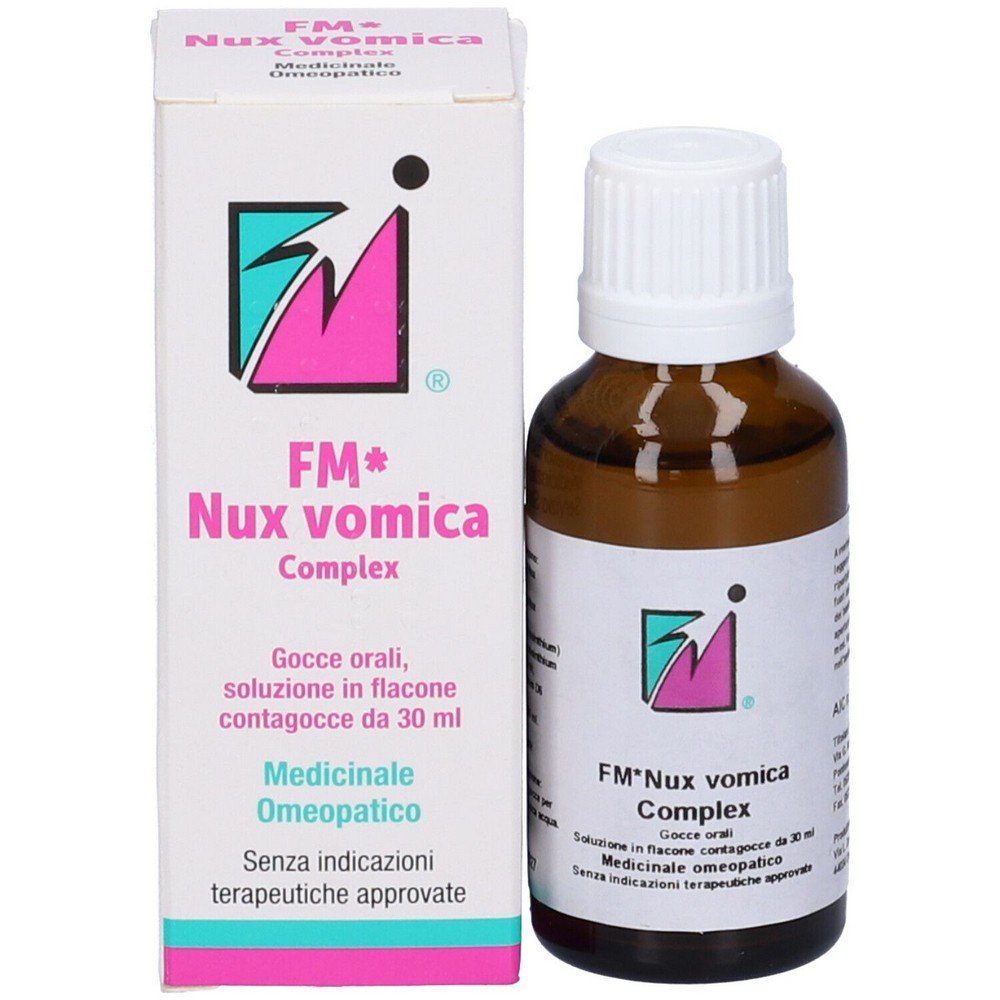 FM Nux Vomica Complex Oral Drops Bottle with Dropper 30 ml,FM Nux Vomica Complex Gocce Orali Flacone con Contagocce 30 ml,PHARMEXTRACTA SpA