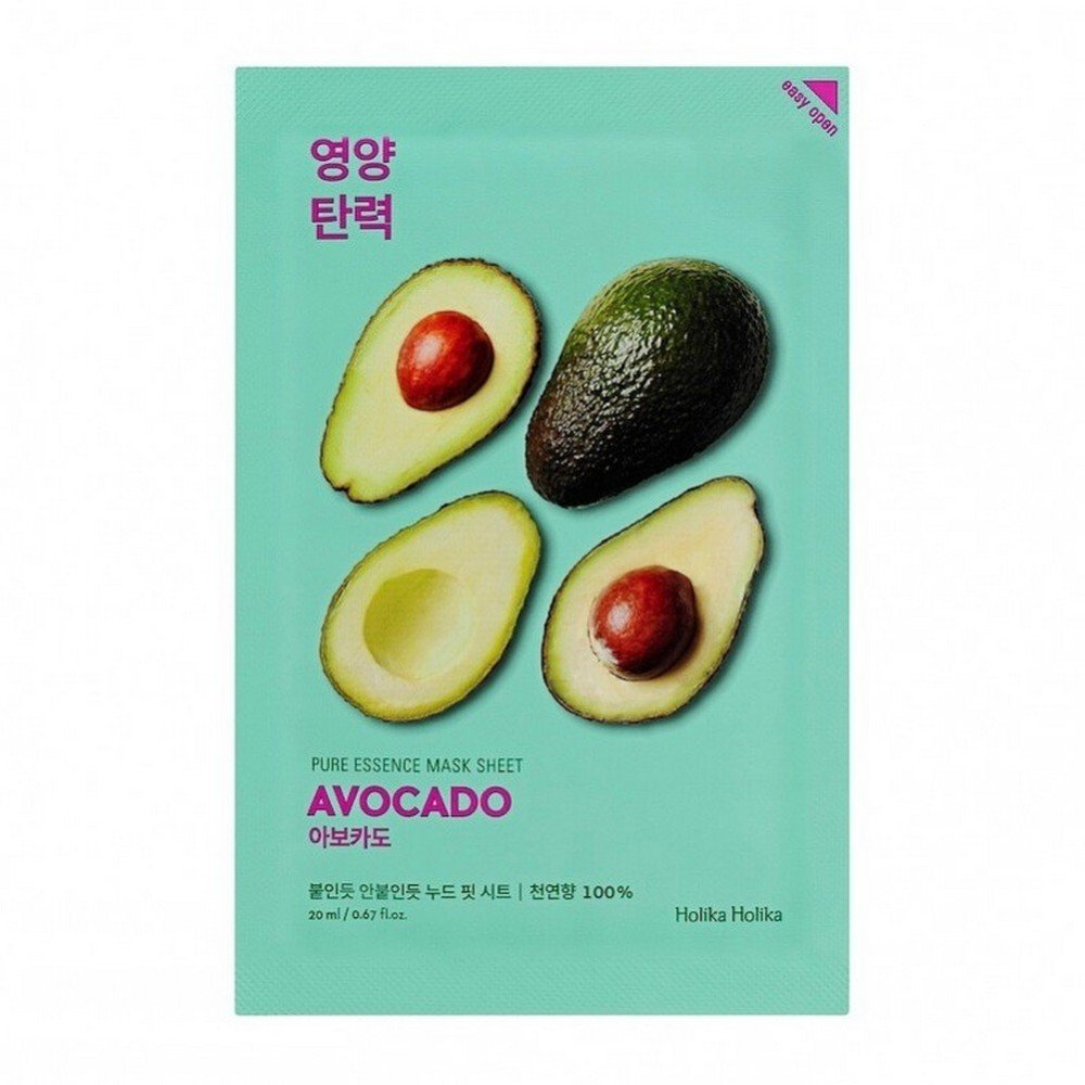 Holika Holika,HOLIKA HOLIKA - Pure Essence Mask Sheet Avocado - Korean Face Mask,HOLIKA HOLIKA - Pure Essence Mask Sheet Avocado - Korean Face Mask