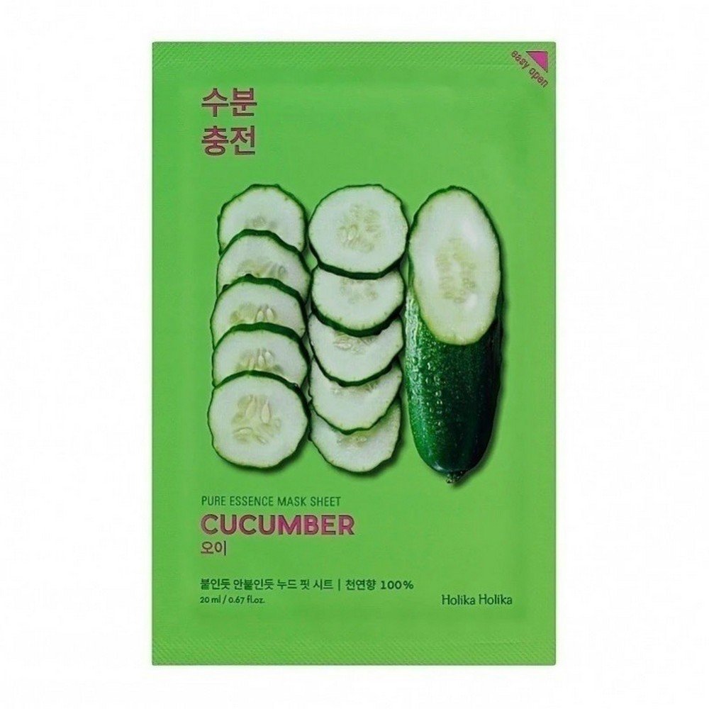 Holika Holika,HOLIKA HOLIKA - Pure Essence Mask Sheet Cucumber - Korean Face Mask,HOLIKA HOLIKA - Pure Essence Mask Sheet Cucumber - Korean Face Mask