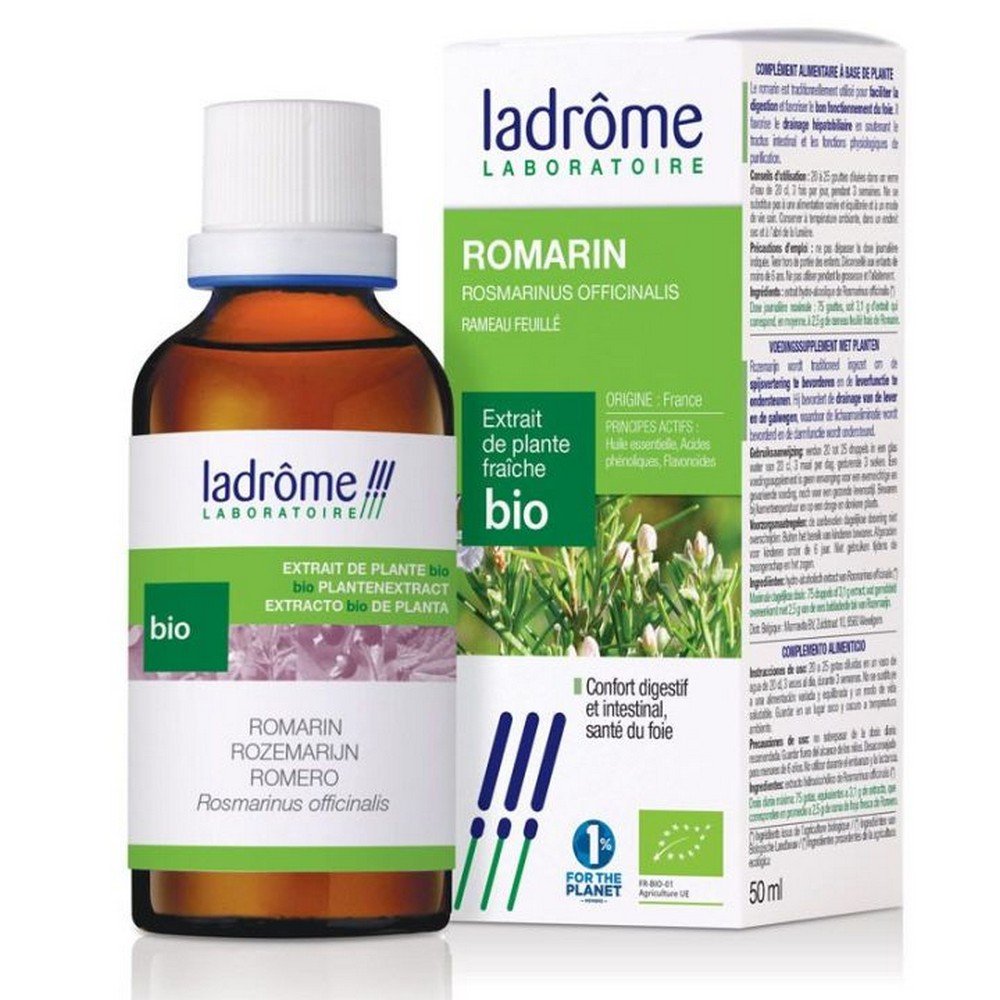Ladrôme Organic Rosemary Fresh Plant Extracts 50ml,Ladrôme Romarin Extraits de Plantes Fraîches Bio 50 ml