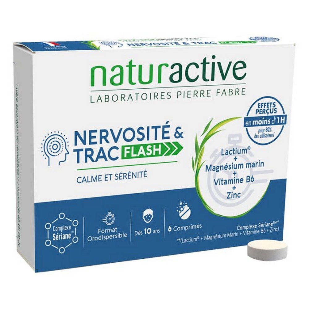 Naturactive Nervousness and Trac Flash 6 tablets,Naturactive Nervosité et Trac Flash 6 tablets