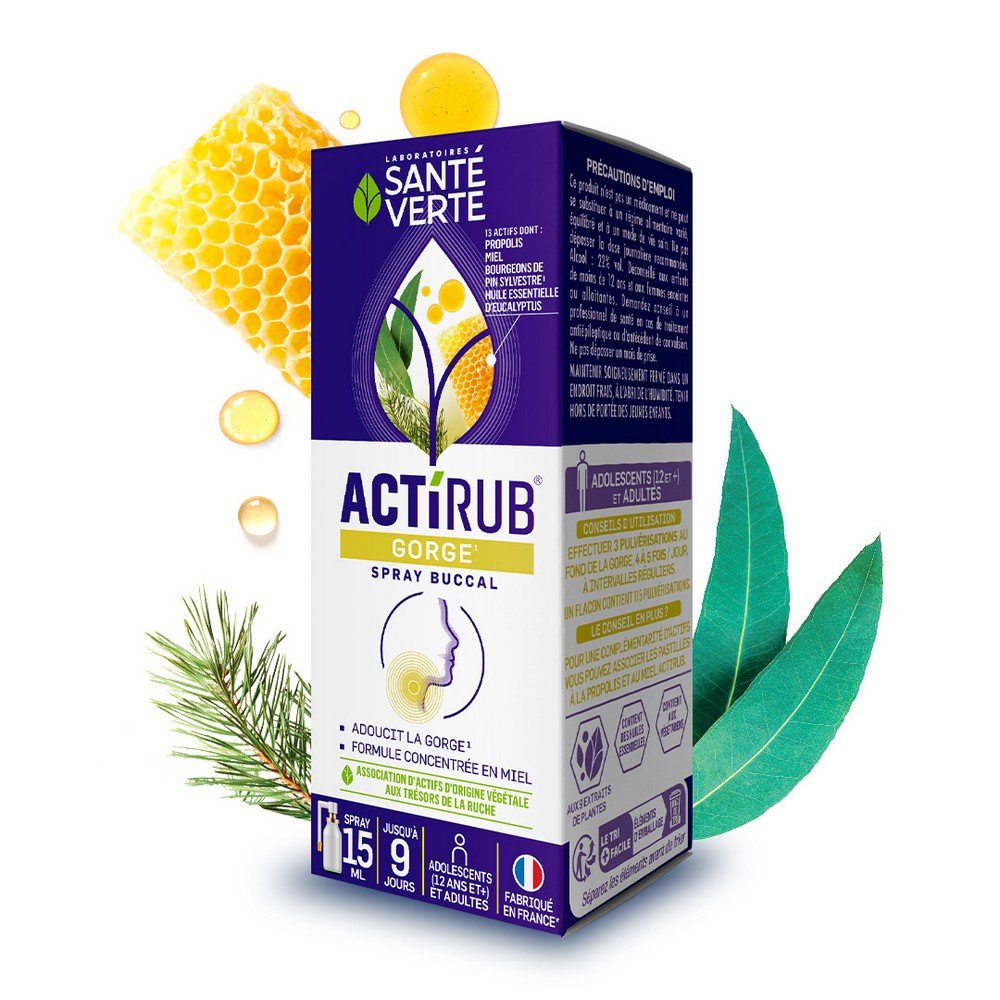 Santé Verte Actirub Throat Oral Spray 15ml,Santé Verte Actirub Throat Oral Spray 15ml