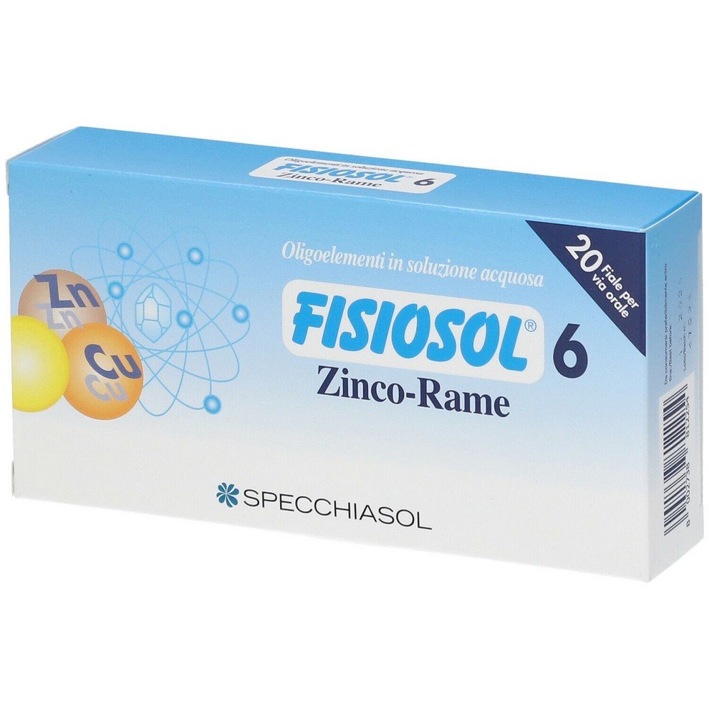 Specchiasol Fisiosol Zinc Copper 20 Vials,Specchiasol Fisiosol Zinco Rame 20 Fiale,SPECCHIASOL Srl