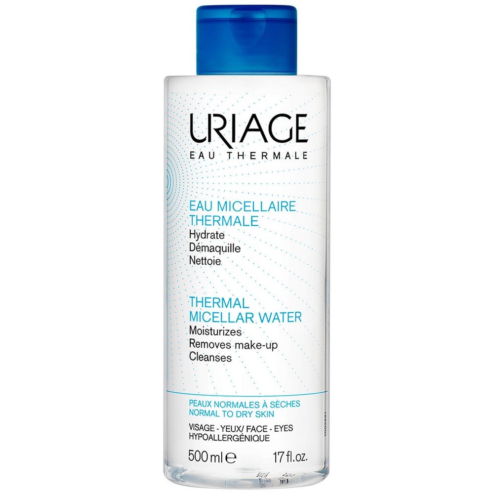 Uriage Thermal Micellar Water Normal to Dry Skin 500ml,Uriage Eau Micellaire Thermale Peaux Normales à Sèches 500 ml