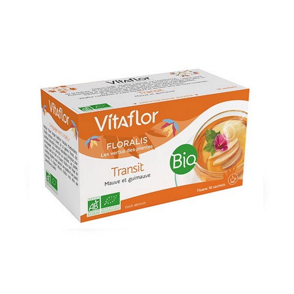 Vitaflor Floralis Organic Transit Herbal Tea 18 sachets,Vitaflor Floralis Tisane Transit Bio 18 sachets