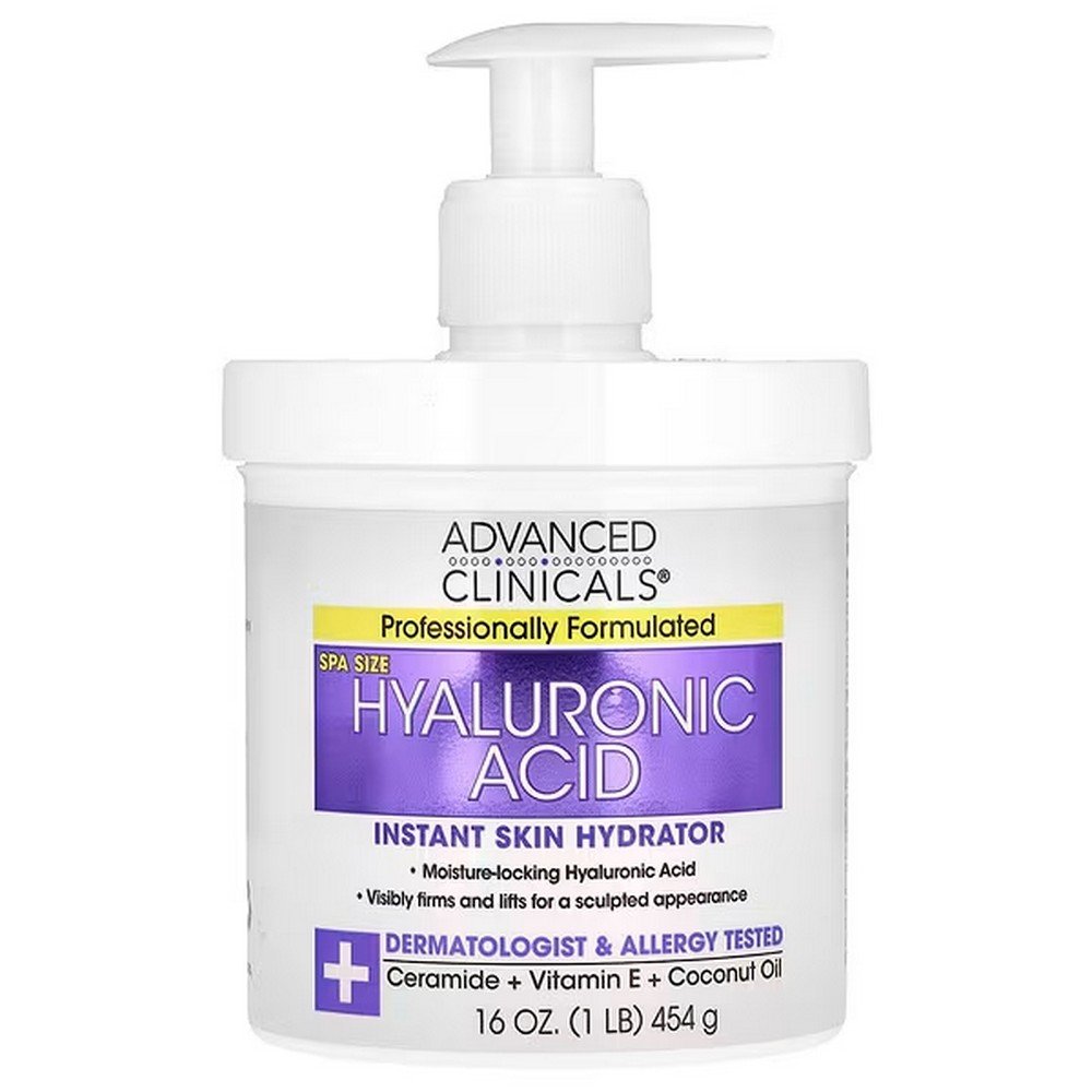 Advanced Clinicals, Hyaluronic Acid, Instant Skin Hydrator, Instant-Acting Hyaluronic Acid for Dehydrated Skin, 16 oz. (1 lb.),Advanced Clinicals, гиалуроновая кислота, мгновенное увлажнение кожи, 454 г (1 фунт / 16 унций)