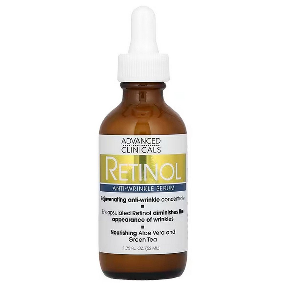 Advanced Clinicals, Retinol Serum, Anti-Wrinkle, 52 ml (1.75 fl. oz.),Advanced Clinicals, сыворотка с ретинолом, против морщин, 52 мл (1,75 жидк. унции)