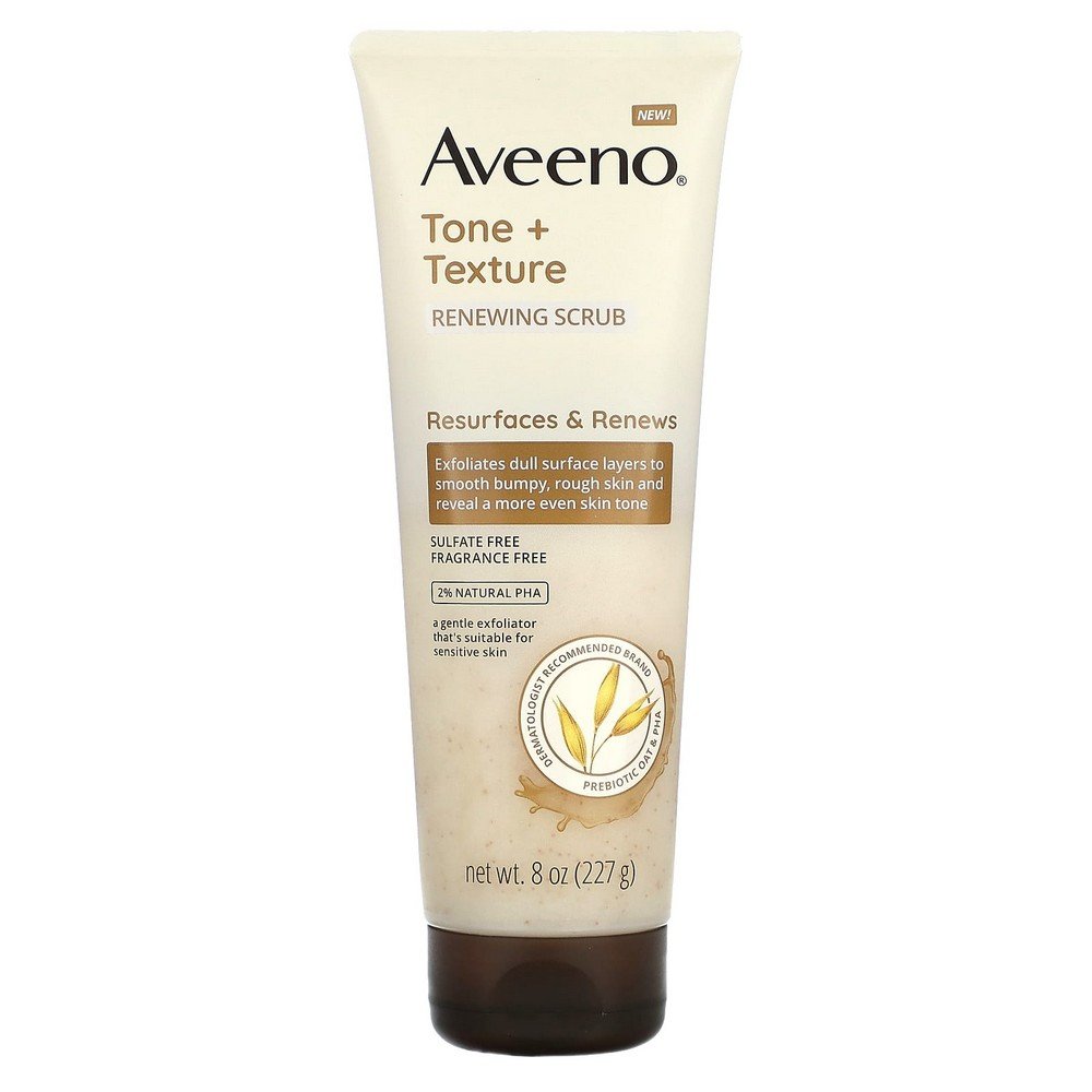Aveeno, Tone + Texture, Renewing Scrub, Fragrance Free, 8 oz (227 g),Aveeno, Tone + Texture, regenerierendes Peeling, ohne Duftstoffe, 227 g (8 oz.)