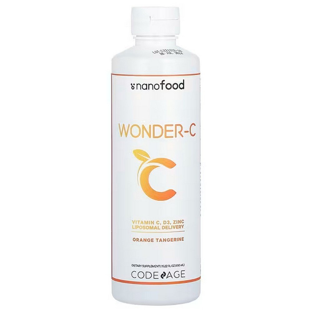 Codeage, Nanofood, Wonder-C, Nano-Food, Vitamin C, Orange-Mandarin, 450 ml (15.22 fl. oz.),Codeage, Nanofood, Wonder-C, добавка с витамином C, со вкусом апельсина и мандарина, 450 мл (15,22 жидк. унции)