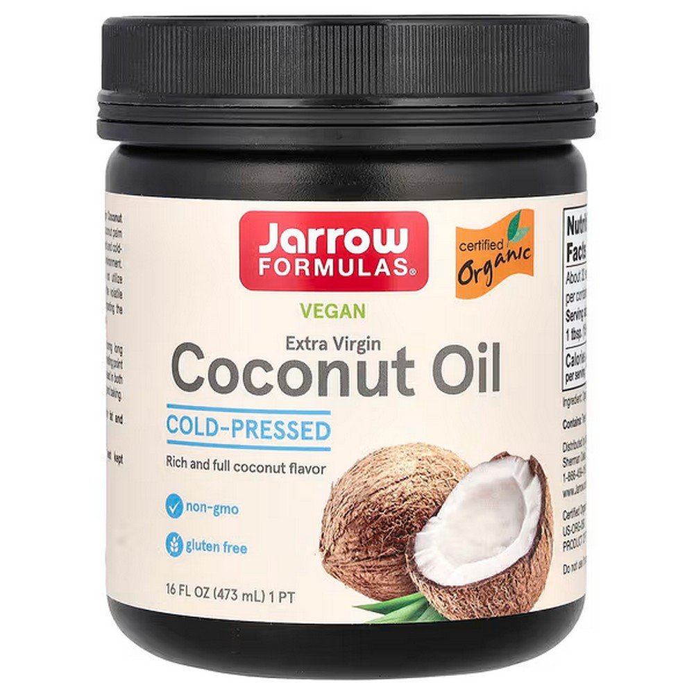 Jarrow Formulas, Organic Extra-Virgin Coconut Oil, Distributor-Pressed, 16 oz (473 g),Jarrow Formulas, Extra-natives Bio-Kokosnussöl, Vertreiber-gepresst, 16 oz (473 g)